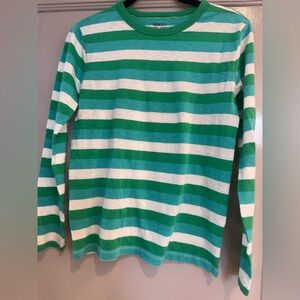 J CREW CREWCUTS BOYS Bright Blue & Green striped long sleeve tee Size 12 NWT